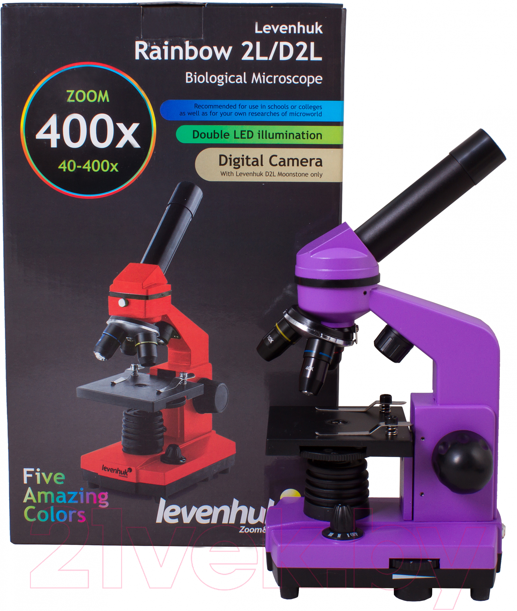 Микроскоп оптический Levenhuk Rainbow 2L / 69036 (Amethyst)