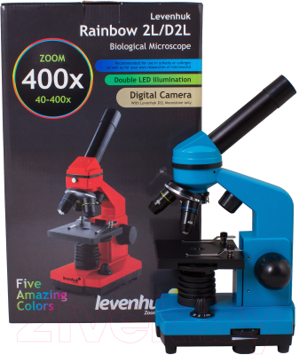 Микроскоп оптический Levenhuk Rainbow 2L / 69037 (Azure)