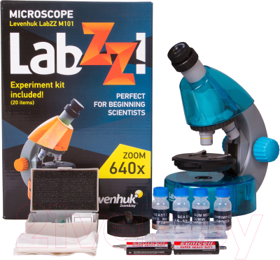Микроскоп оптический Levenhuk LabZZ M101 / 69301 (Azure)