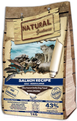 

Корм для собак Natural Greatness, Salmon Recipe Sensitive Adult Medium & Large