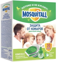 Электрофумигатор Mosquitall Защита для всей семьи 30 ночей + жидкость (30мл) - 