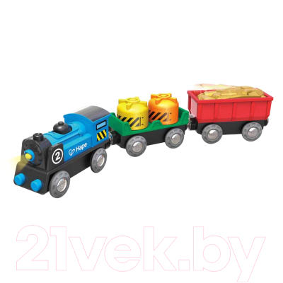 Поезд игрушечный Hape Товарный поезд на батарейках / E3720-HP