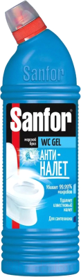 Чистящее средство для унитаза Sanfor WC Gel Антиналет, Морской бриз (750мл)