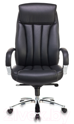 Кресло офисное Бюрократ T-9922SL/BLACK (кожа черный/хром)