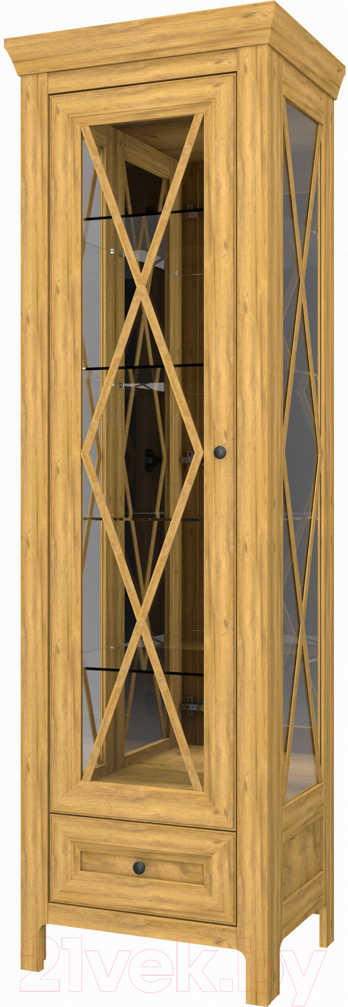 Шкаф с витриной WellMaker Норманн ШВ1-60 ПП