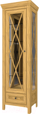 Шкаф с витриной WellMaker Норманн ШВ1-60 ПП (натура)