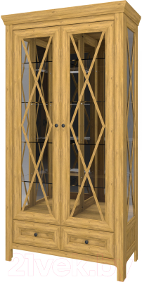Шкаф с витриной WellMaker Норманн ШВ1-100 ПП (натура)