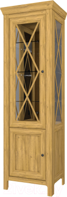 Шкаф с витриной WellMaker Норманн ШВ2-60 ПП (натура)