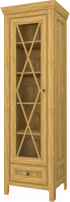Шкаф с витриной WellMaker Норманн ШП1-60 ПП (натура)