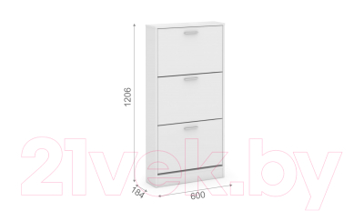 Тумба для обуви Империал 600 3-х дверная (белый)
