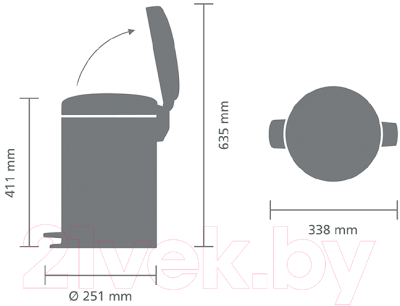 Мусорное ведро Brabantia Pedal Bin Newicon / 304040 (12л)