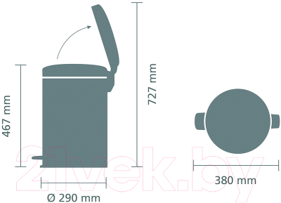 Мусорное ведро Brabantia Pedal Bin Newicon / 304545 (20л)