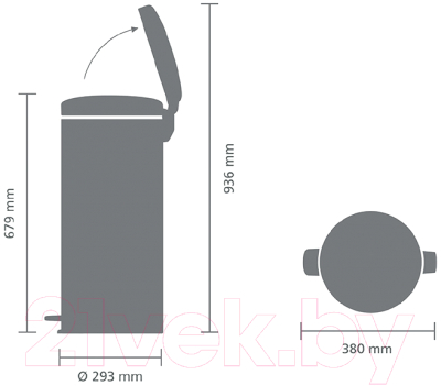 Мусорное ведро Brabantia Pedal Bin Newicon / 111808 (30л)