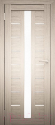 Дверь межкомнатная Юни Амати 17 60x200 (дуб беленый/стекло белое)
