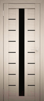 Дверь межкомнатная Юни Амати 17 80x200 (дуб беленый/стекло черное)