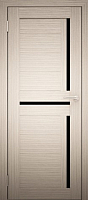 Дверь межкомнатная Юни Амати 18 60x200 (дуб беленый/стекло черное) - 