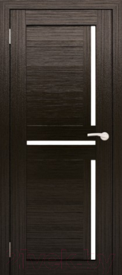 Дверь межкомнатная Юни Амати 18 60x200 (дуб венге/стекло белое)