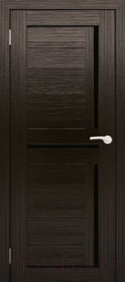 Дверь межкомнатная Юни Амати 18 60x200 (дуб венге/стекло черное)