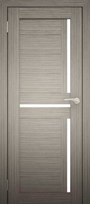 Дверь межкомнатная Юни Амати 18 60x200 (дуб дымчатый/стекло белое)
