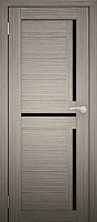 Дверь межкомнатная Юни Амати 18 60x200 (дуб дымчатый/стекло черное) - 