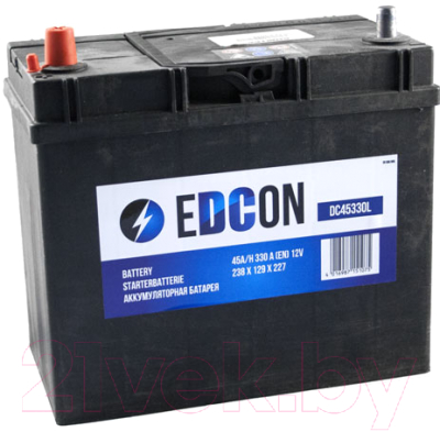 Автомобильный аккумулятор Edcon DC45330L (45 А/ч)