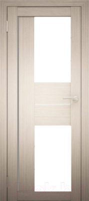 Дверь межкомнатная Юни Амати 22 60x200 (дуб беленый/стекло белое)
