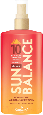 

Масло для загара Farmona, Sun Balance водостойкое сухое SPF10
