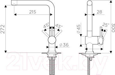 Смеситель Omoikiri Akashi OAK-CR-35