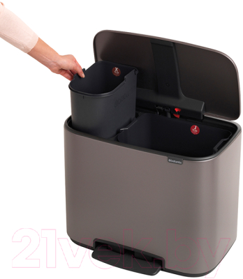 Система сортировки мусора Brabantia Bo Pedal Bin / 121203 (11+23л)