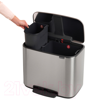 Система сортировки мусора Brabantia Bo Pedal Bin / 121241 (11+23л)