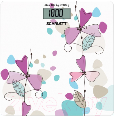 Напольные весы электронные Scarlett SC-BS33E045 (фиолетовые цветы)