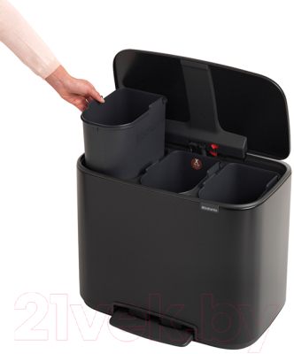 Система сортировки мусора Brabantia Bo Pedal Bin / 121104 (3x11л)