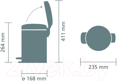 Мусорное ведро Brabantia Pedal Bin Newicon / 304408 (3л)