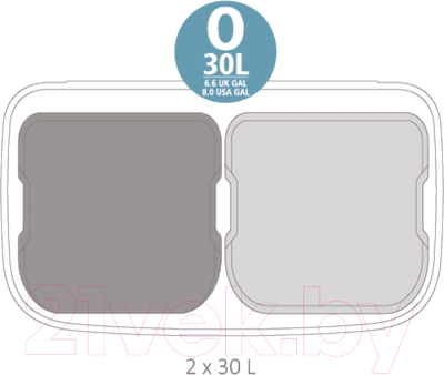 Система сортировки мусора Brabantia Bo Touch Bin / 221460 (2x30л)
