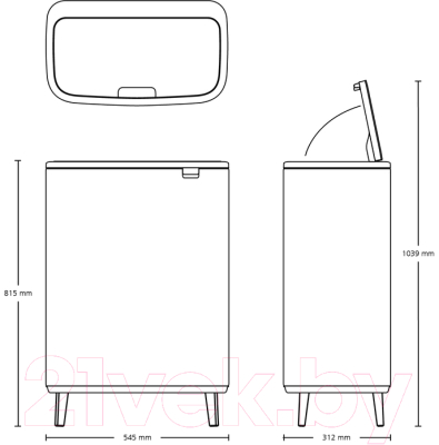 Мусорное ведро Brabantia Bo Touch Bin Hi / 130281 (60л)