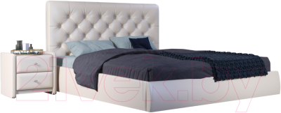 Полуторная кровать Sofos Беатриче тип A с ПМ 140x200 (Marvel Pearl Shell/жемчуг)