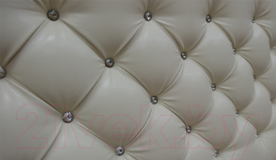 Полуторная кровать Sofos Беатриче тип A с ПМ 140x200 (Teos Milk/стразы)