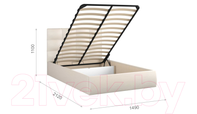 Полуторная кровать Sofos Вена тип A с ПМ 140x200 (Teos Milk)