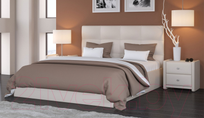 Полуторная кровать Sofos Вена тип A с ПМ 140x200 (Teos Milk)