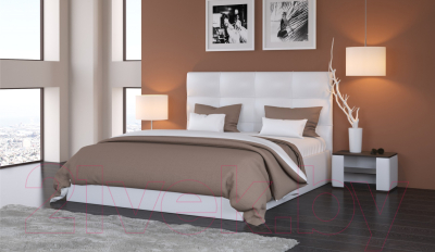 Полуторная кровать Sofos Вена тип A с ПМ 140x200 (Teos White)