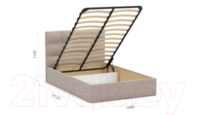 Полуторная кровать Sofos Вена тип A с ПМ 140x200 (Verso Pebble)
