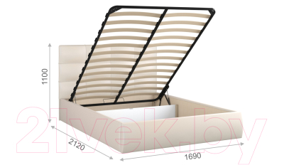 Двуспальная кровать Sofos Вена тип A с ПМ 160x200 (Teos Milk)