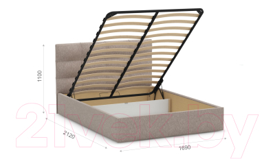 Двуспальная кровать Sofos Вена тип A с ПМ 160x200 (Verso Pebble)
