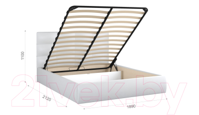 Двуспальная кровать Sofos Вена тип A с ПМ 180x200 (Teos White)