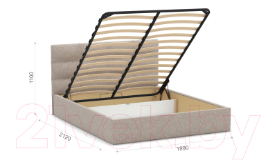Двуспальная кровать Sofos Вена тип A с ПМ 180x200 (Verso Pebble)
