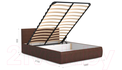 Двуспальная кровать Sofos Верона тип A с ПМ 160x200 (Teos Dark Brown)