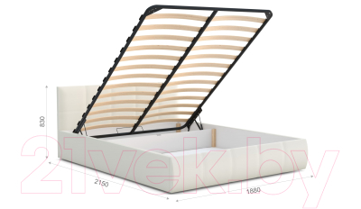 Двуспальная кровать Sofos Верона тип A с ПМ 180x200 (Teos Milk)