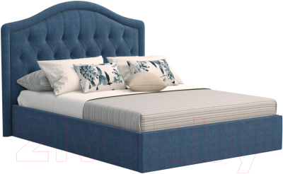 Полуторная кровать Sofos Элизабет тип A с ПМ 140x200 (Lecco Ocean/пуговицы)