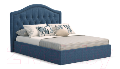 Полуторная кровать Sofos Элизабет тип A с ПМ 140x200 (Lecco Ocean/стразы)