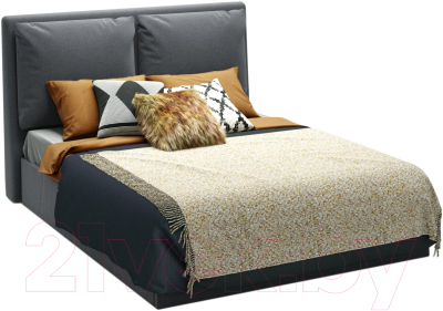 Полуторная кровать Sofos Эмилия тип A с ПМ 140x200 (Atlanta Grafit)